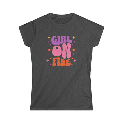 Girl On Fire Ladies Softstyle Cotton T-Shirt