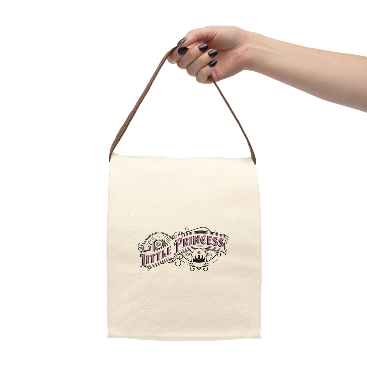 Daddy's Little Princess Canvas Lunch Bag With Strap