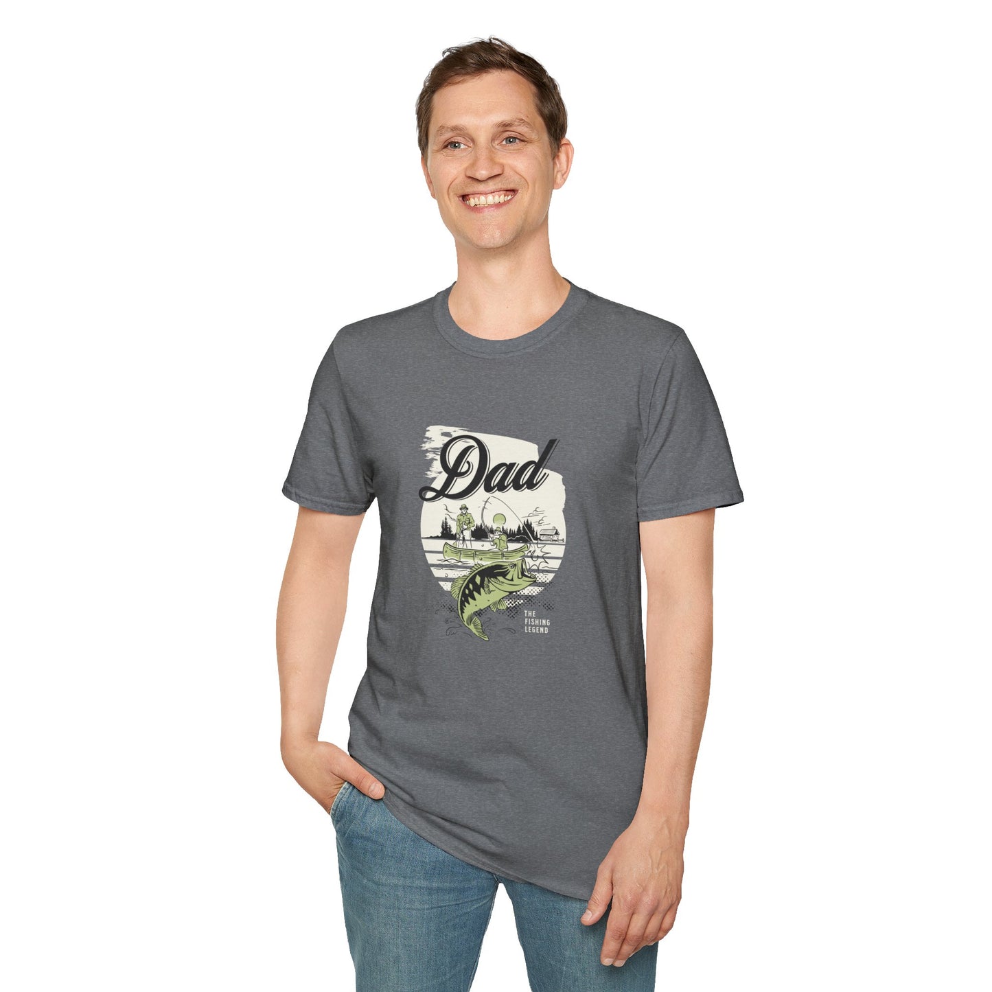 Dad Fishing Unisex Softstyle Cotton T-Shirt