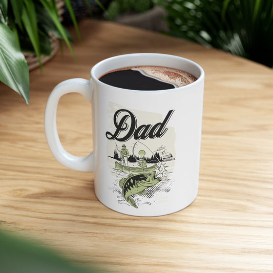 Dad Fishing Ceramic Mug, (11oz, 15oz)