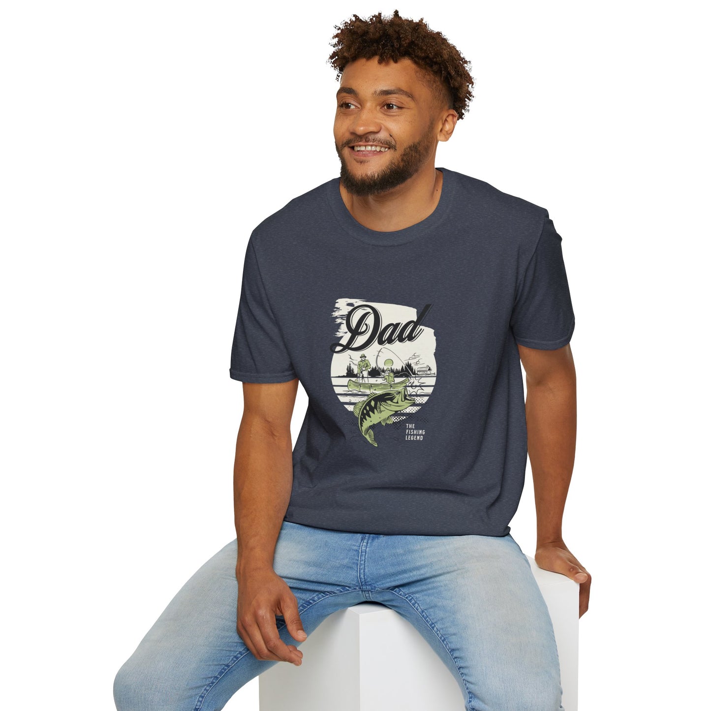 Dad Fishing Unisex Softstyle Cotton T-Shirt