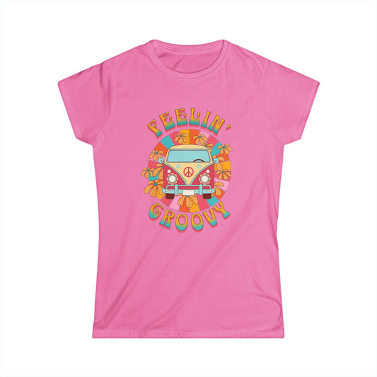 Feelin' Groovy Ladies Softstyle Cotton T-Shirt