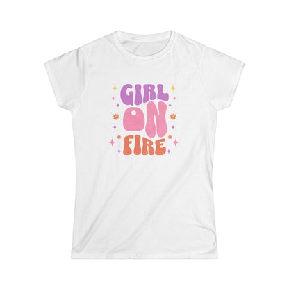 Girl On Fire Ladies Softstyle Cotton T-Shirt