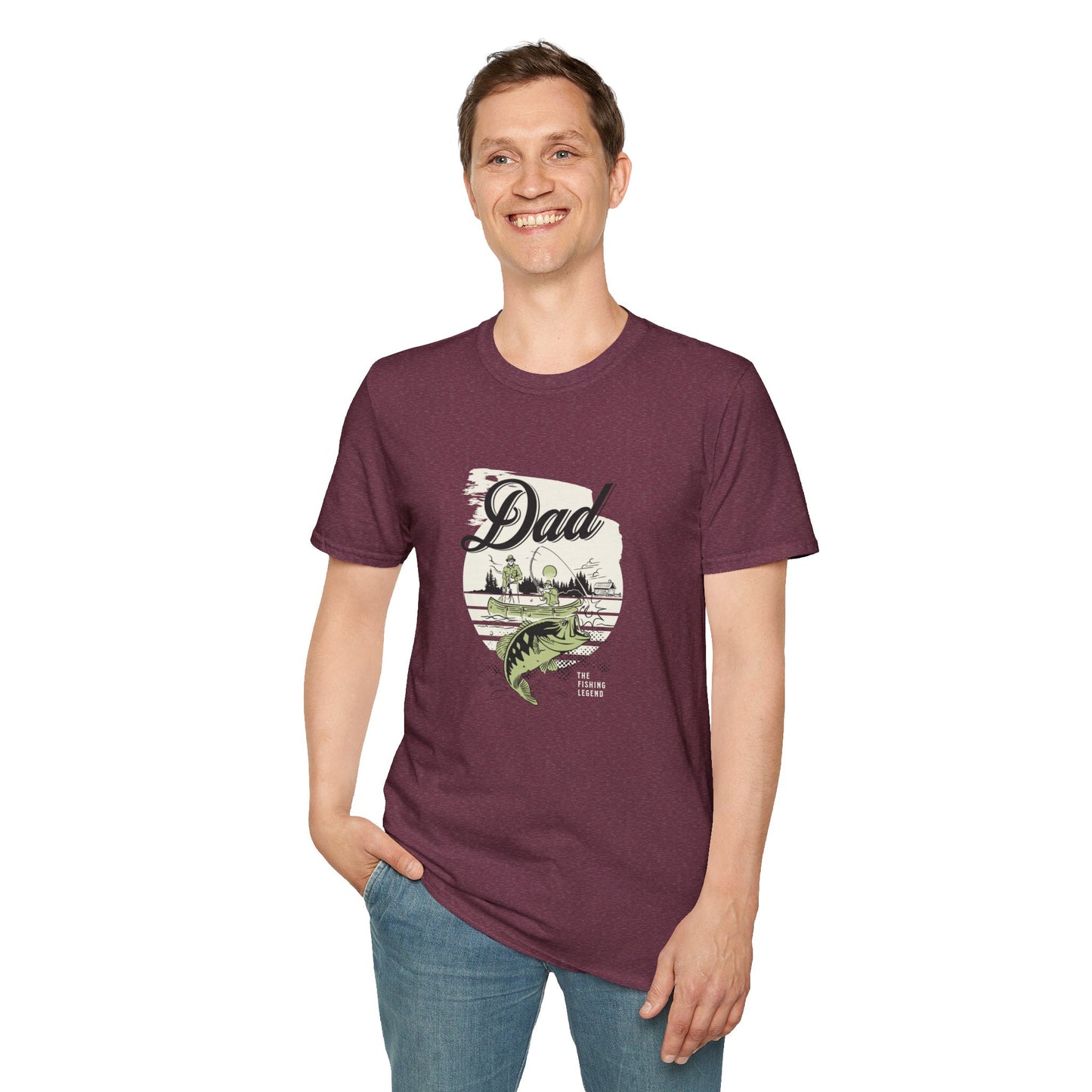 Dad Fishing Unisex Softstyle Cotton T-Shirt