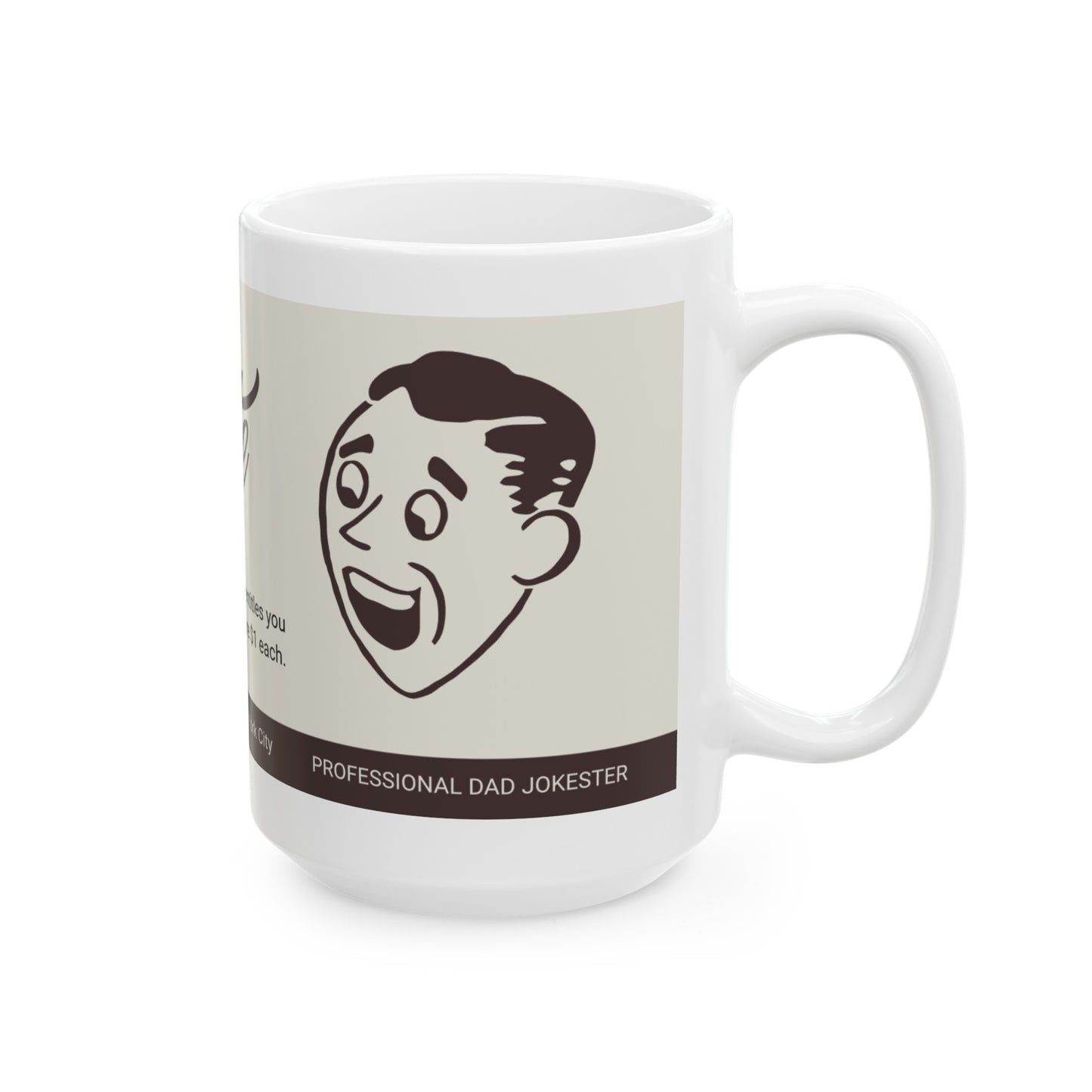 Dad Joke Certificate Ceramic Mug, (11oz, 15oz)