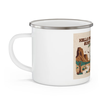 Hello From Arizona Enamel Camping Mug