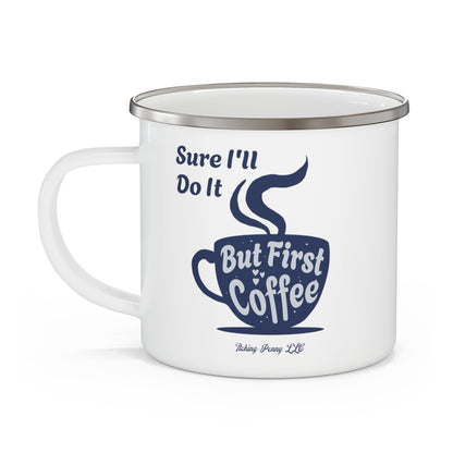 But First Coffee Enamel Camping Mug