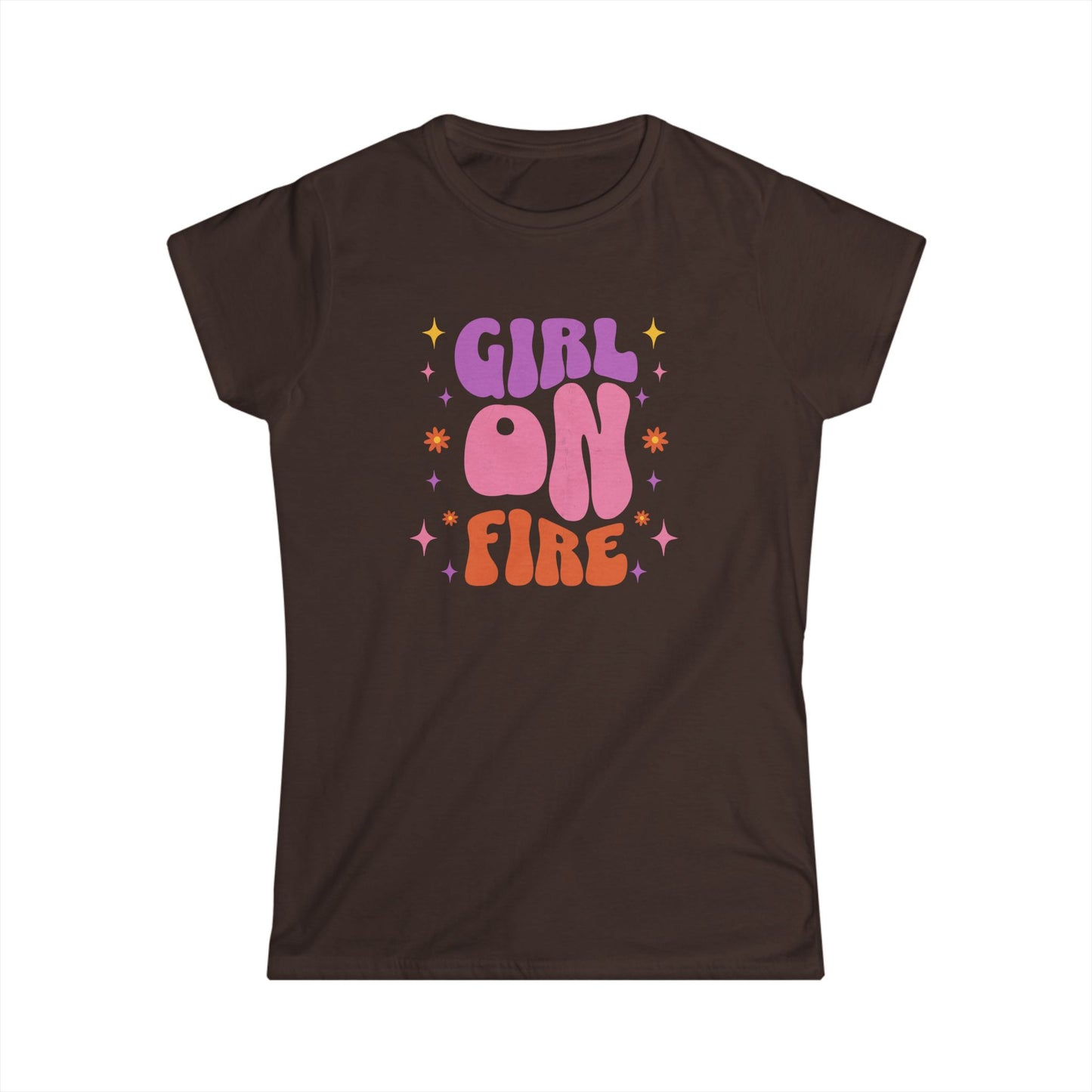 Girl On Fire Ladies Softstyle Cotton T-Shirt