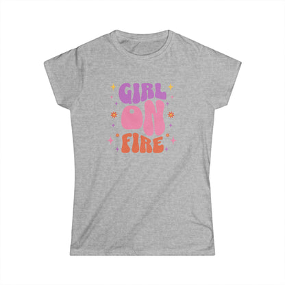 Girl On Fire Ladies Softstyle Cotton T-Shirt