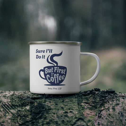 But First Coffee Enamel Camping Mug