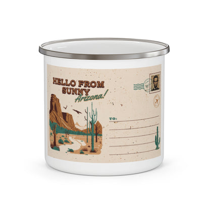 Hello From Arizona Enamel Camping Mug