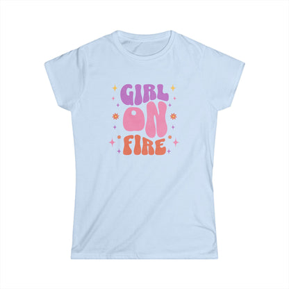 Girl On Fire Ladies Softstyle Cotton T-Shirt