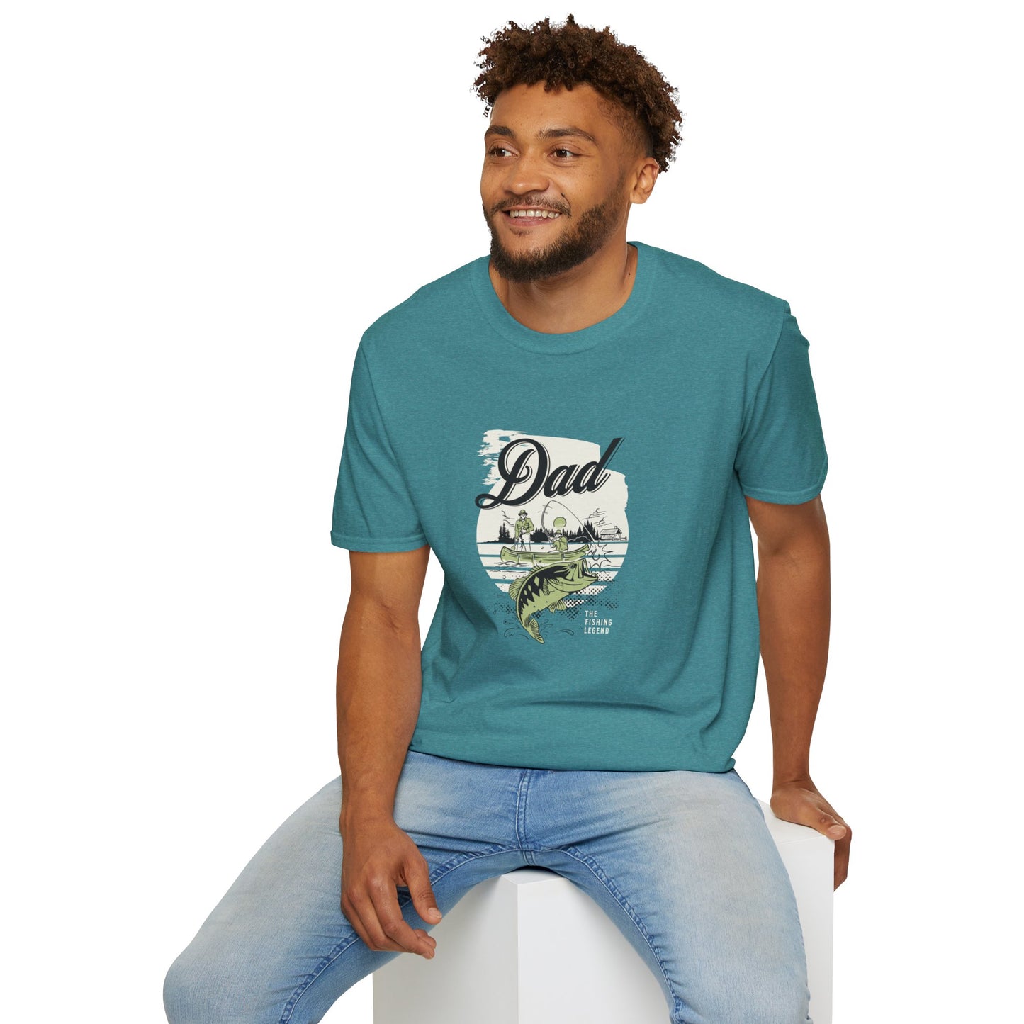 Dad Fishing Unisex Softstyle Cotton T-Shirt