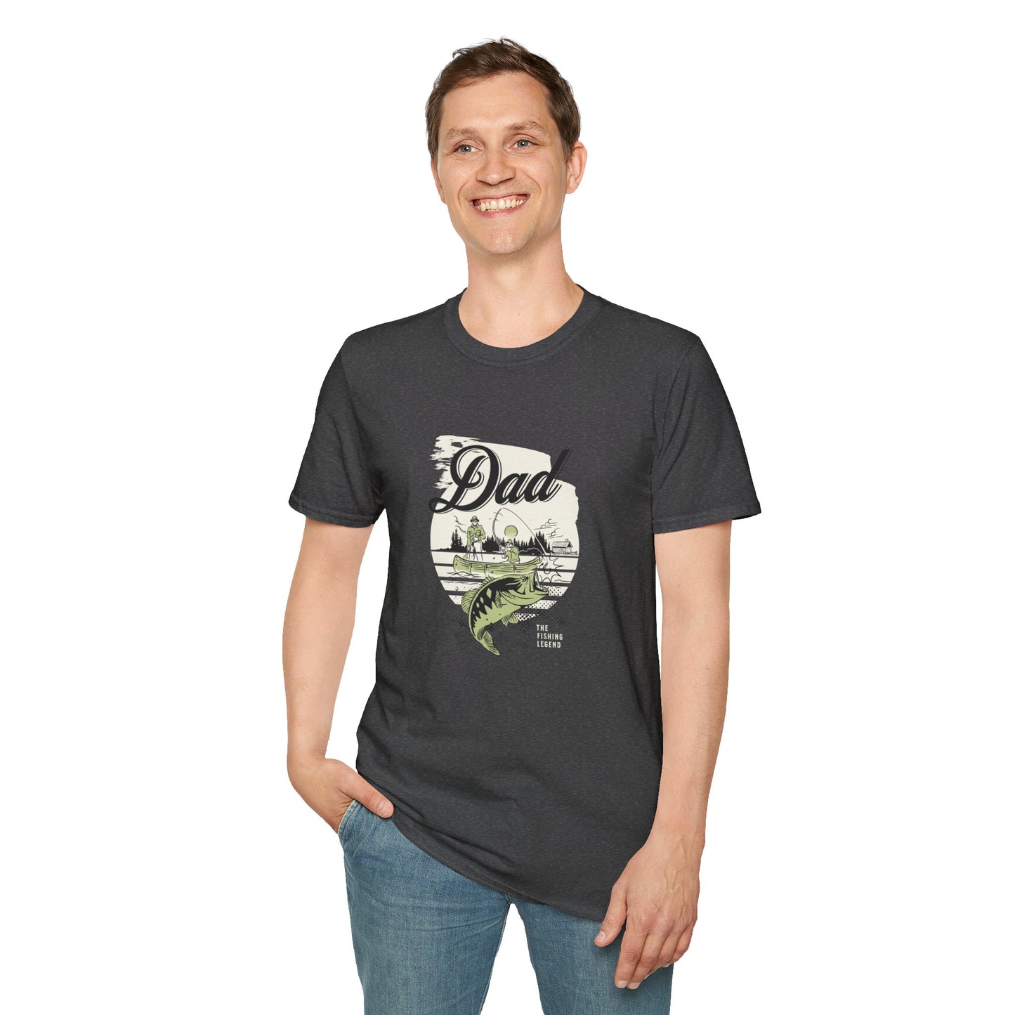 Dad Fishing Unisex Softstyle Cotton T-Shirt