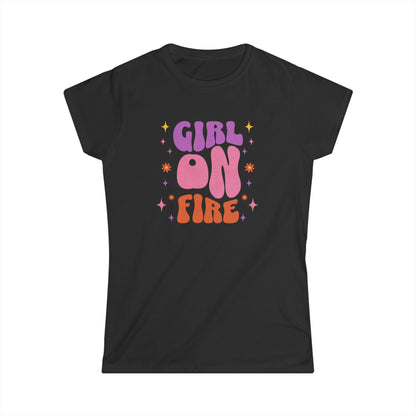 Girl On Fire Ladies Softstyle Cotton T-Shirt