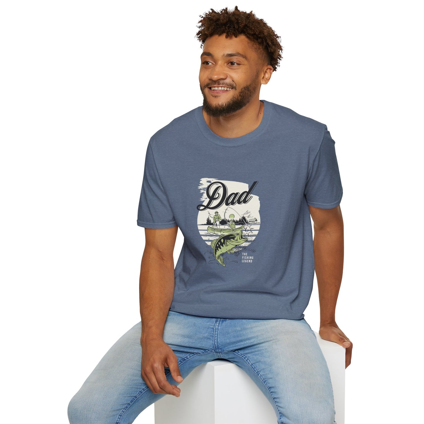 Dad Fishing Unisex Softstyle Cotton T-Shirt