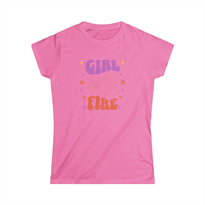 Girl On Fire Ladies Softstyle Cotton T-Shirt